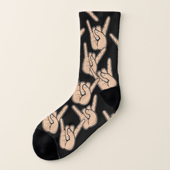 Musiker Devil Horns Headbanger von Heavy Metal Socken (Links - Außen)
