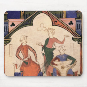 Musiker, die Kastagnetten und einen Psaltery Mousepad