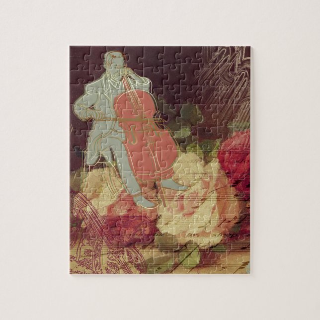 Musiker Elegantes Vintages Blumendesign Puzzle (Vertikal)