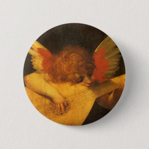 Musiker Engel spielt Laute von Rosso Fiorentino Button