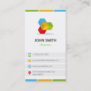 Musiker - farbenfroh mit QR-Code Visitenkarte