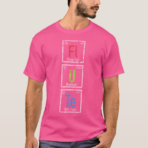 Musiker Flutist Periodic Table Scientist Flute T-Shirt