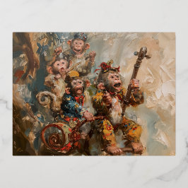 Musiker - Foil Postcards Folie Einladungspostkarte