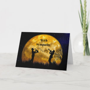 Musiker Full Moon Watercolor Beileid Karte