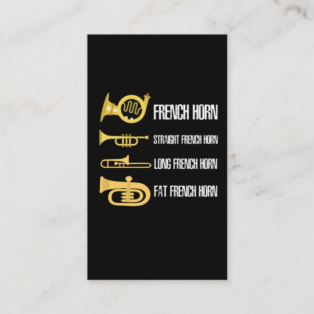 Musiker für den französischen Horn-Player Visitenkarte (Vorderseite)
