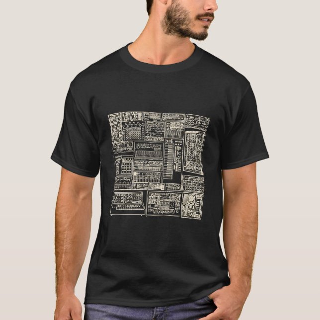Musiker für Synthesizer und Trommelmaschine T-Shirt (Vorderseite)