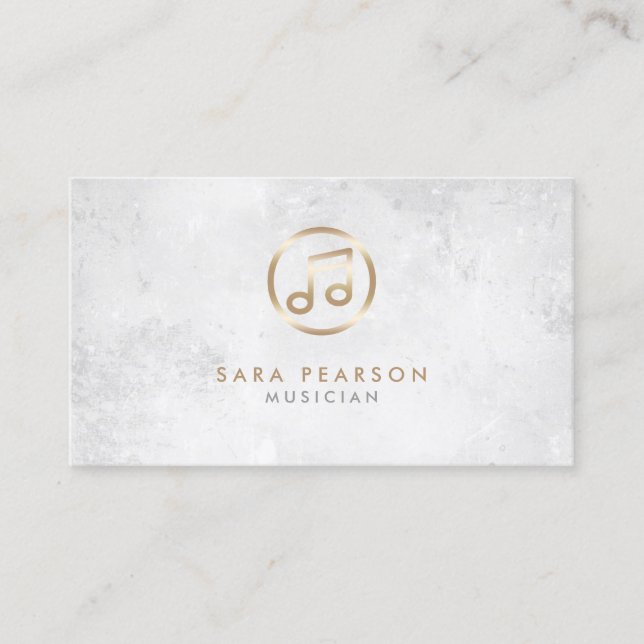 Musiker Gold Musiknote Icon Business Card Visitenkarte (Vorderseite)