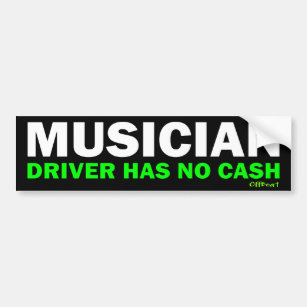 Musiker - kein Bargeld Autoaufkleber