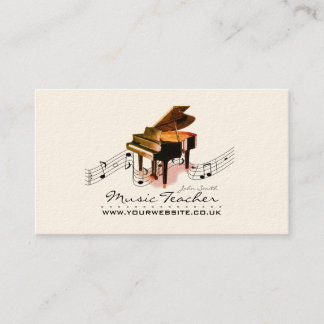 Musiker/Klavierlehrer (Klavier 1) Vintage Visitenkarte