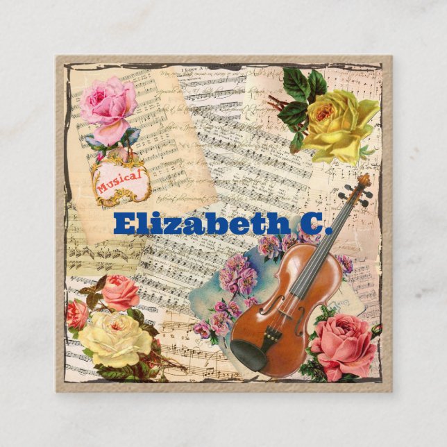 Musiker mit Dozentin Degree Premium Quadratische Visitenkarte (Vorderseite)