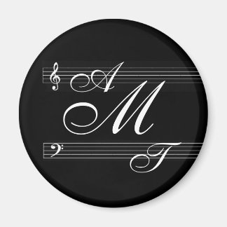 Musiker mit Liebe-Monogramm-Logo Magnet
