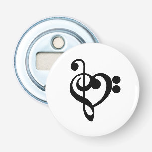 Musiker Musik Herz - Violinschlüssel Bassschlüssel Flaschenöffner