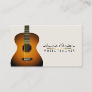 Musiker-Musik-Lehrer-Gitarren-Gold Visitenkarte