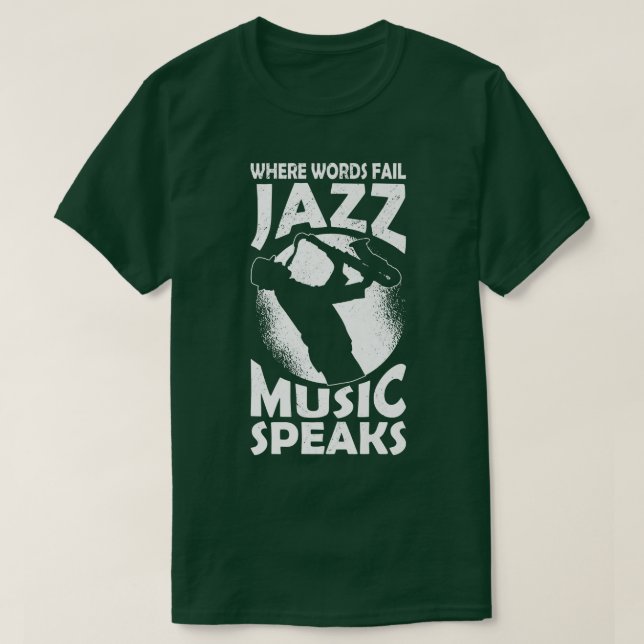 Musiker Musikinstrument Musiknoten Jazz Zitat T-Shirt (Design vorne)