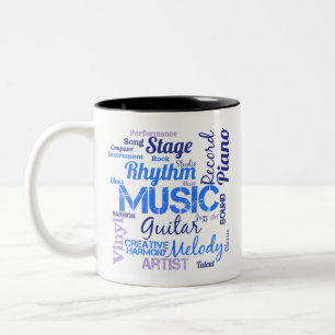 Musiker Musikliebhaber Wortwolke Zweifarbige Tasse