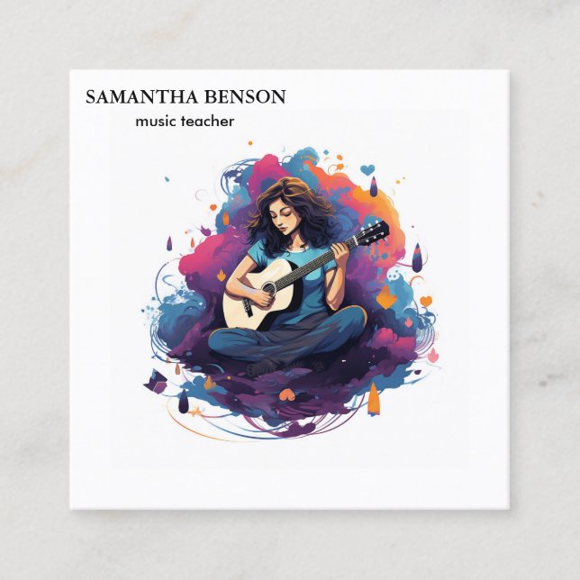 Musiker Quadratische Visitenkarte (Vorderseite)
