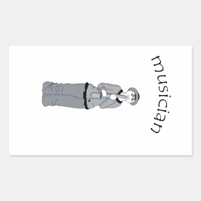 musiker rechteckiger aufkleber (Vorderseite)