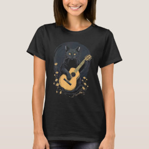 Musiker schwarze Katze Gitarrist Bombay Cats mit G T-Shirt