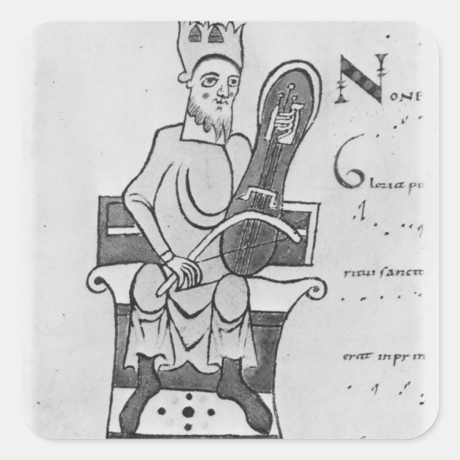 Musiker spielt Crouth Quadratischer Aufkleber (Vorderseite)