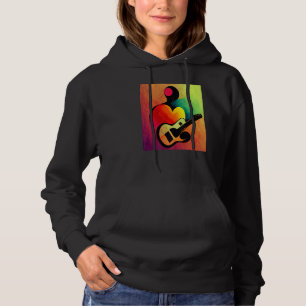 Musiker spielt Gitarre Gitarrist Herzschlag Gitarr Hoodie