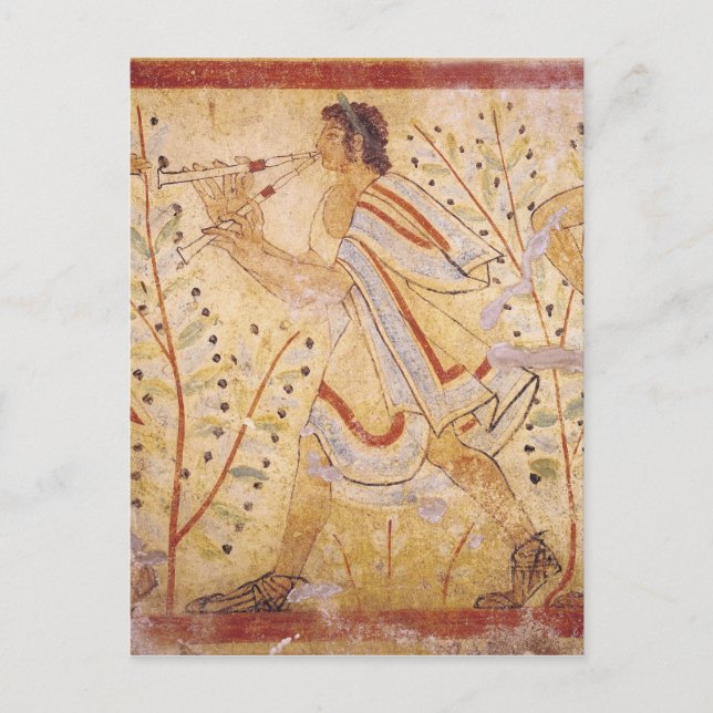 Musiker spielt Pipes Postkarte (Vorderseite)