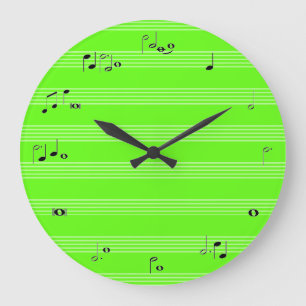 Musiker-Stempeluhr - Neongrün Große Wanduhr