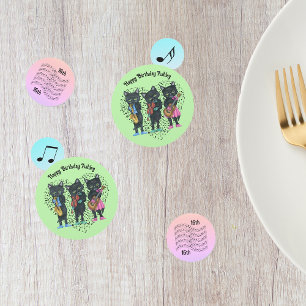 Musiker Themed Black Cats Musiknotens Geburtstag Konfetti