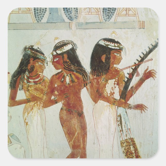 Musiker und Tänzer Quadratischer Aufkleber (Vorderseite)