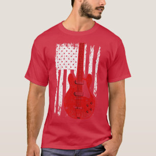 Musiker US Flag Electric Guitar American Guitaris T-Shirt