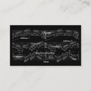 Musiker Vintage Grey Notes Brit Gitarre I Visitenkarte
