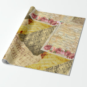 Musikereignisse Vintage Notenblätter Geschenkpapier