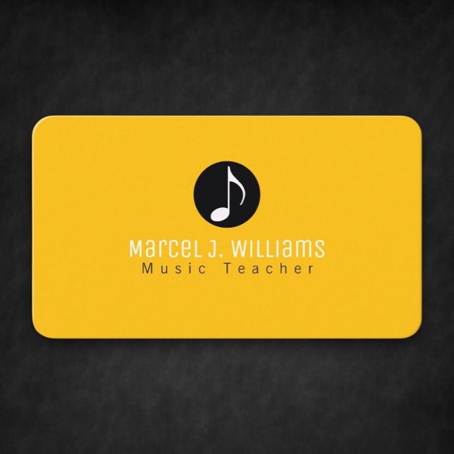 Musikergelbe Visitenkarte mit Musiknote (Von Creator hochgeladen)