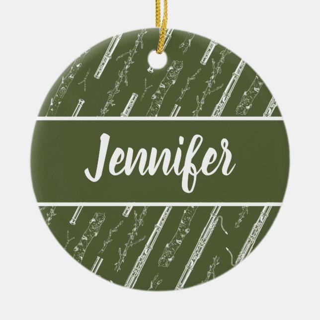 Musikergeschenk für Bassoon Player Personalisiert Keramik Ornament (Vorne)