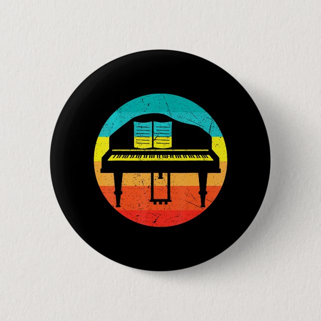 Musikerin Pianist Keyboard Player Piano Button (Vorderseite)