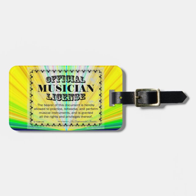 Musikerlizenz Gepäckanhänger (Vorderseite horizontal)