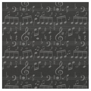 Musikermusik mit schwarzen Musiknoten Stoff