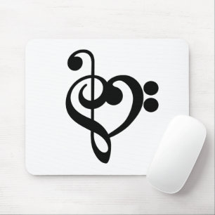 Musikermusikherz - Treble Bass Clef Mousepad