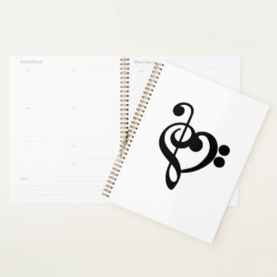 Musikermusikherz - Treble Bass Clef Planer