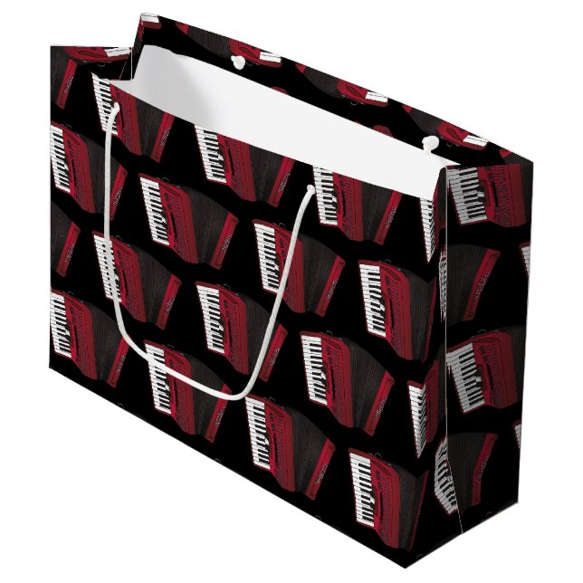 Musikermusiklehrer von Accordion Instrument Große Geschenktüte (Vorderseite Schrägansicht)
