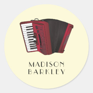 Musikermusiklehrer von Accordion Instrument Runder Aufkleber
