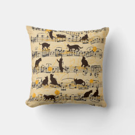 Musikernoten und Kätzchen Kissen