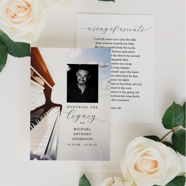 Musikerpiano würdigt die Legacy Funeral Card Visitenkarte (Von Creator hochgeladen)