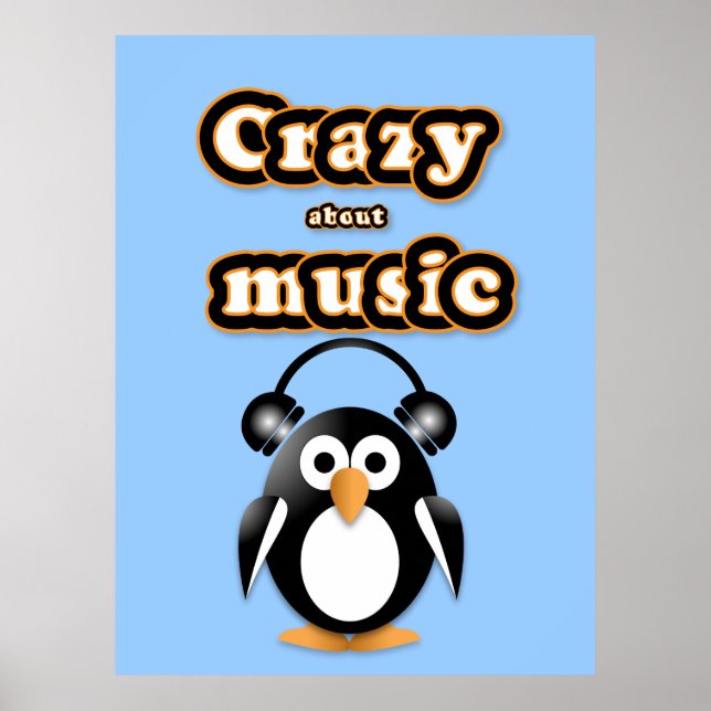 Musikfan in Penguin Poster (Vorne)