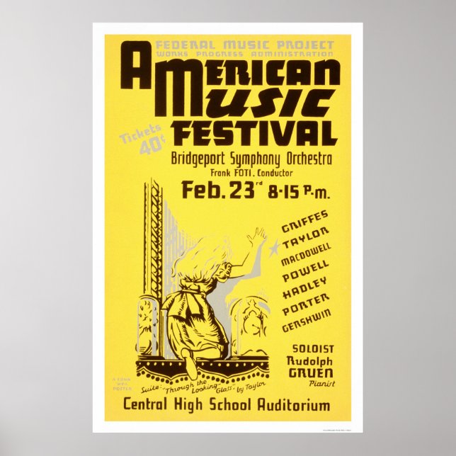 Musikfestival Amerika 1938 WPA Poster (Vorne)
