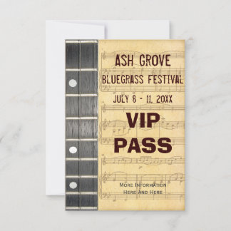 Musikfestival Pass Banjo Bluegrass Thema (S)