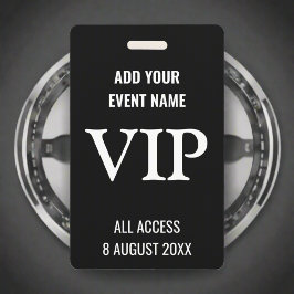 Musikfestival VIP Background Pass Schwarz & Weiß Ausweis