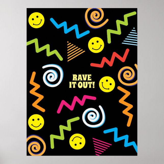 Musikfestivals Rave inspirieren Retro-Stil Poster (Vorne)
