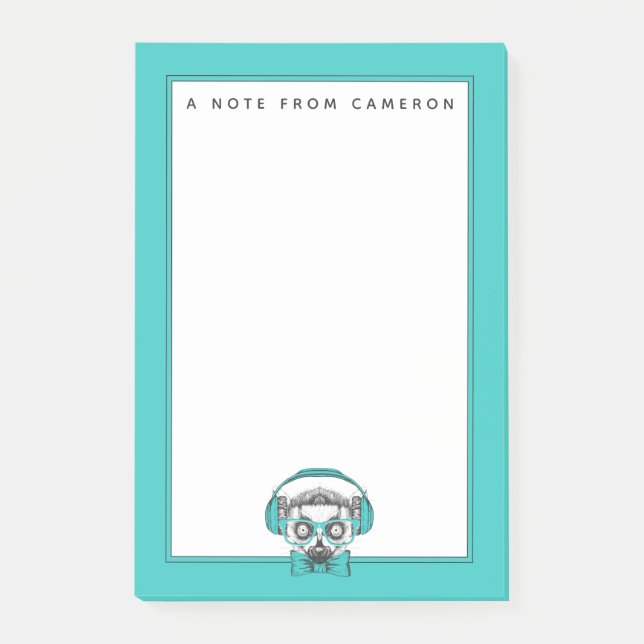 Musikfreund des Lemur-| | addieren Ihren Namen Post-it Klebezettel (Vorderseite)