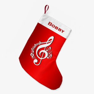 Musikgclef-personalisierter Name/Jahr Kleiner Weihnachtsstrumpf