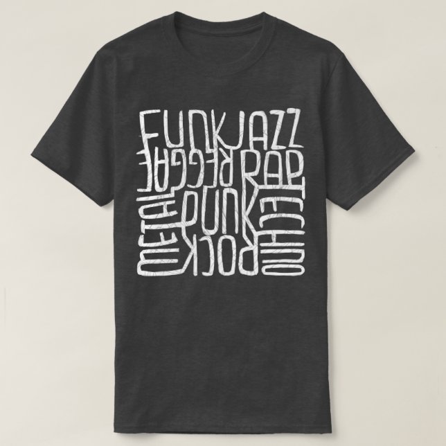 Musikgenre Eclectic Typografy T-Shirt (Design vorne)